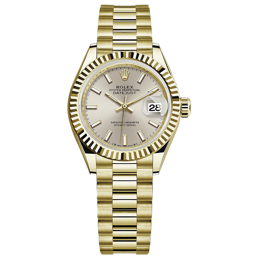 Rolex 1:1 Super Clone Lady-Datejust Silver Dial Fluted Bezel 28mm 279178