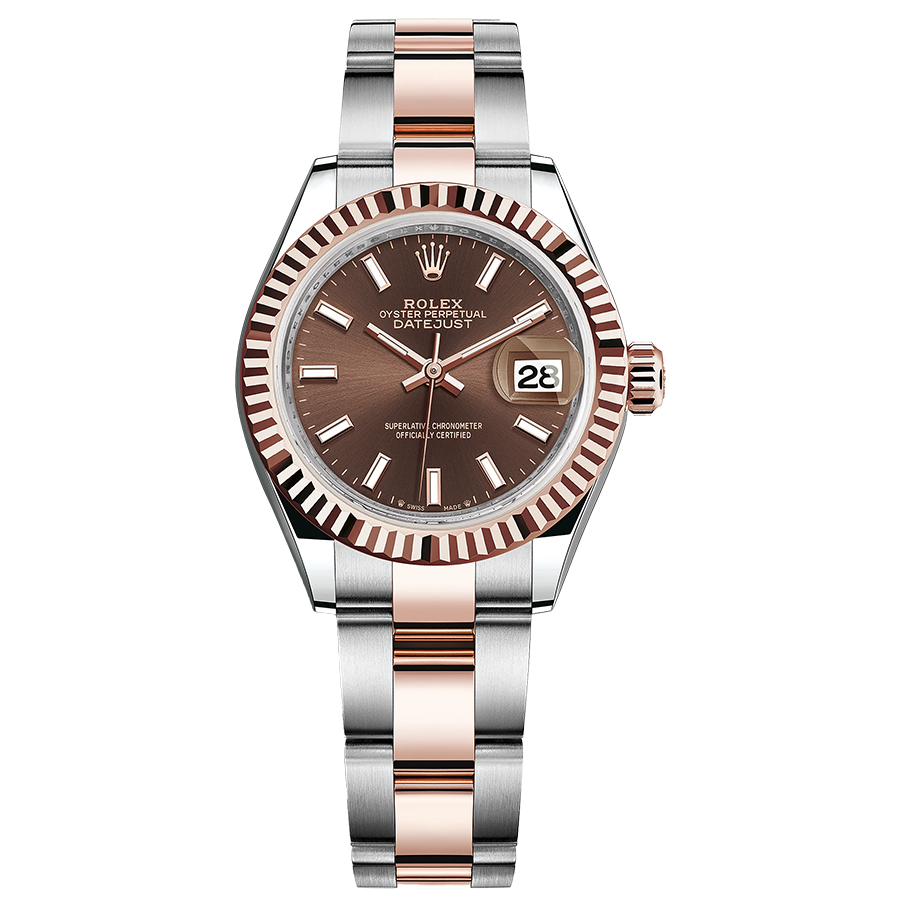 Rolex 1:1 Super Clone Lady-Datejust Chocolate Dial Fluted Bezel 28mm 279171