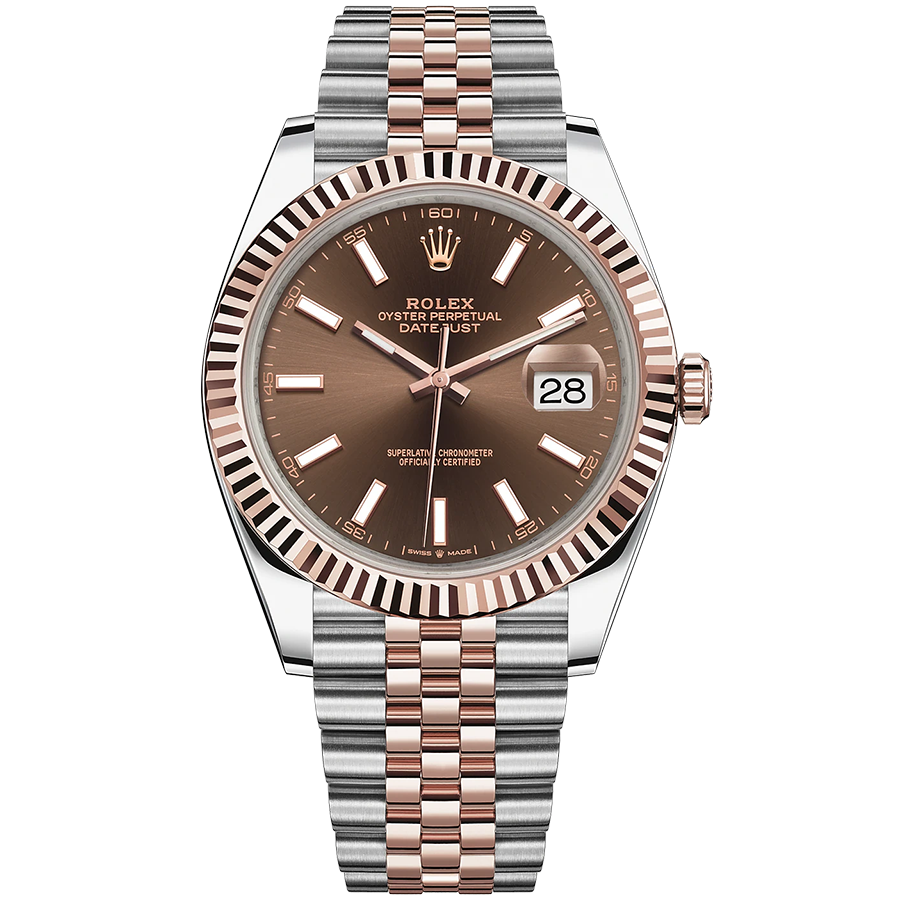 Rolex 1:1 Super Clone Datejust 41mm Chocolate Dial Fluted Bezel 126331