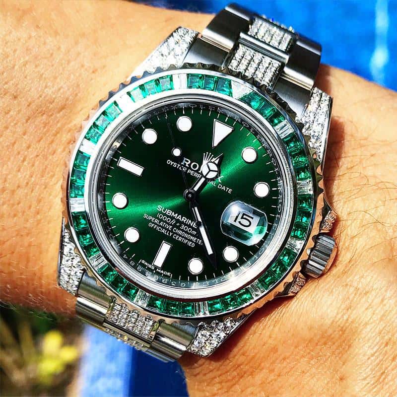 Rolex 1:1 Super Clone Submariner 116610lv Green Dial – CUSTOM DIAMOND SET & BEZEL