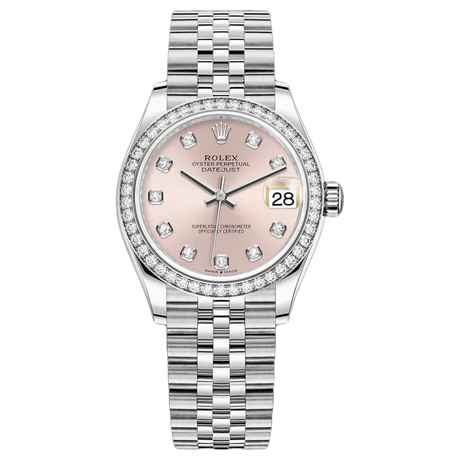 Rolex 1:1 Super Clone Datejust Pink Diamond Dial Diamond Bezel 31mm 278384RBR