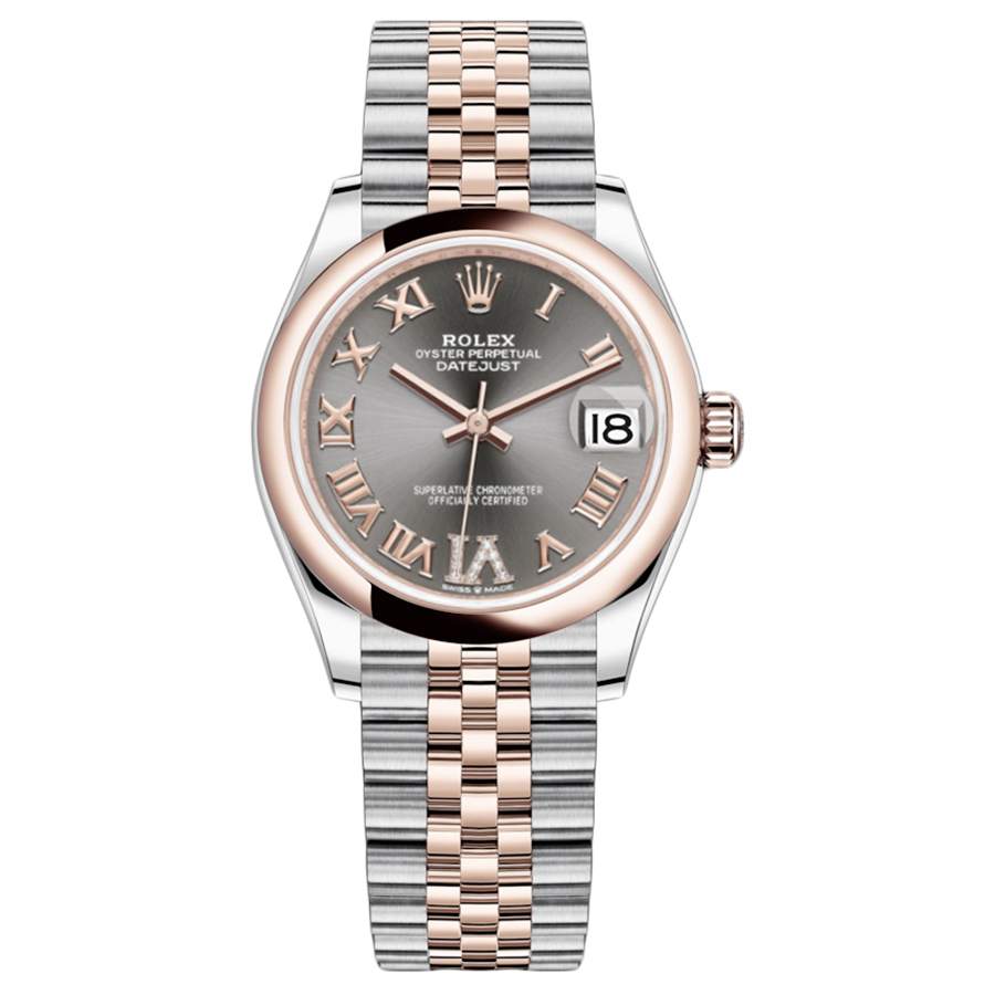 Rolex 1:1 Super Clone Datejust Slate Diamond Roman Numeral Dial Domed Bezel 31mm 278241