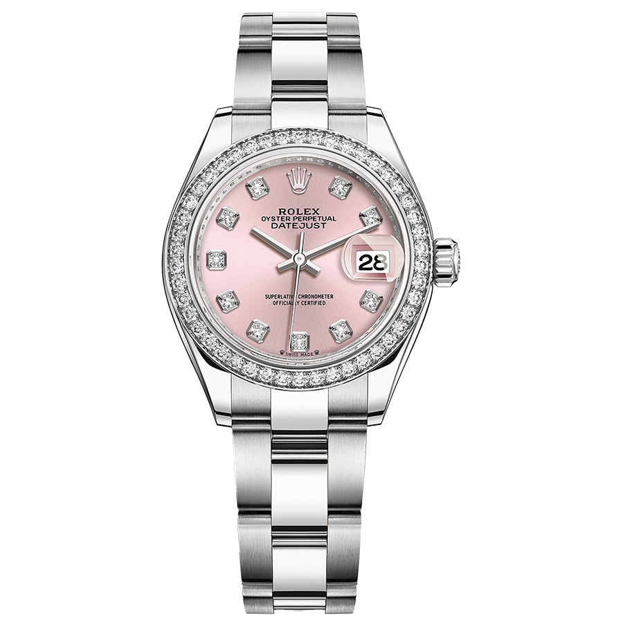 Rolex 1:1 Super Clone Lady-Datejust Pink Diamond Dial Diamond Bezel 28mm 279384RBR