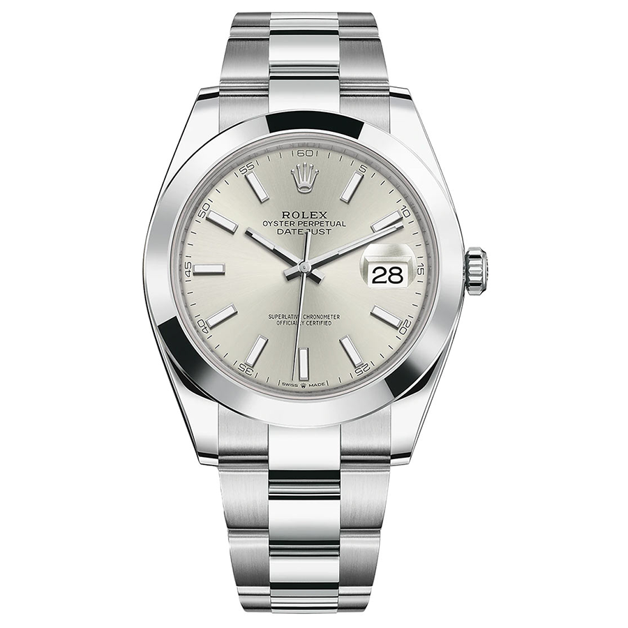 Rolex 1:1 Super Clone Datejust 41mm Silver Dial Domed Bezel 126300
