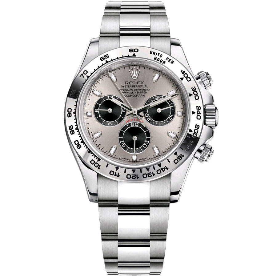 Rolex 1:1 Super Clone Daytona 40mm 116509 White Gold Steel Black Dial