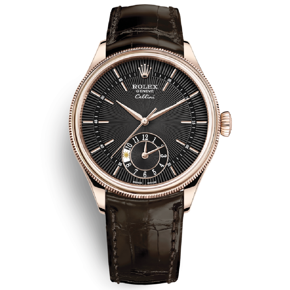 Rolex 1:1 Super Clone Cellini Dual Time 39mm 50525 Black Dial