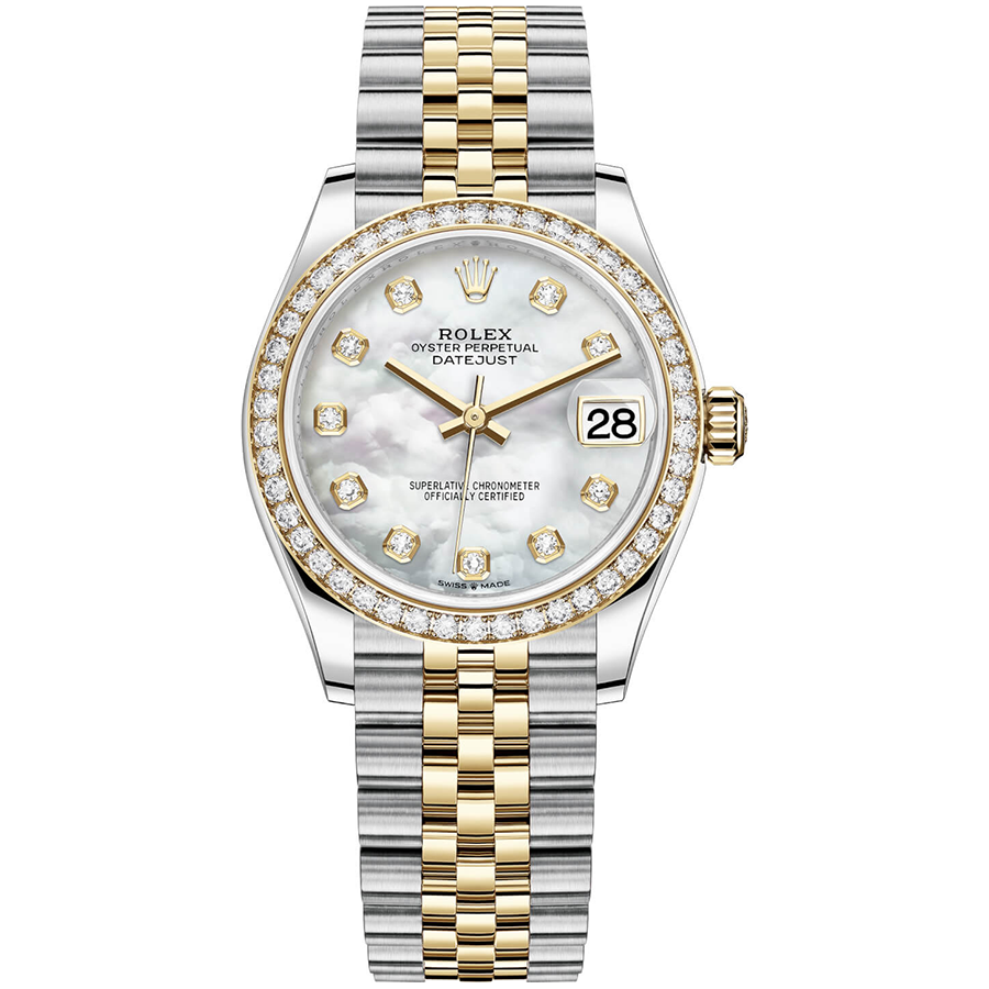 Rolex 1:1 Super Clone Datejust Mother Of Pearl Diamond Dial Diamond Bezel 31mm 278383RBR