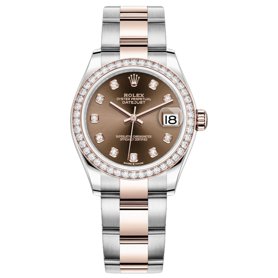 Rolex 1:1 Super Clone Datejust Chocolate Diamond Dial Diamond Bezel 31mm 278381RBR