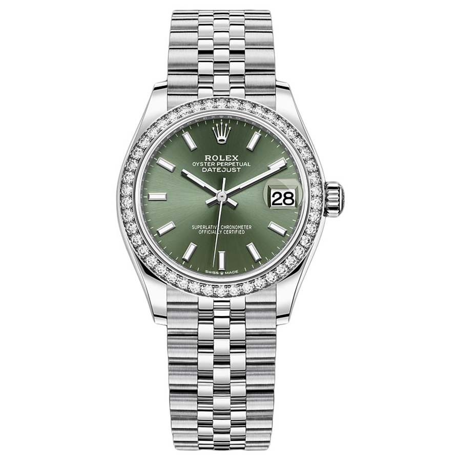 Rolex 1:1 Super Clone Datejust Mint Green Dial Diamond Bezel 31mm 278384RBR