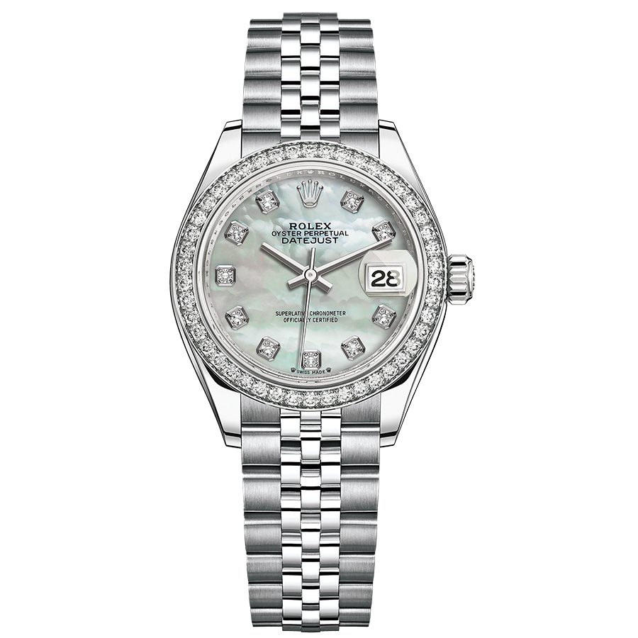 Rolex 1:1 Super Clone Lady-Datejust Mother Of Pearl Diamond Dial Diamond Bezel 28mm 279384RBR