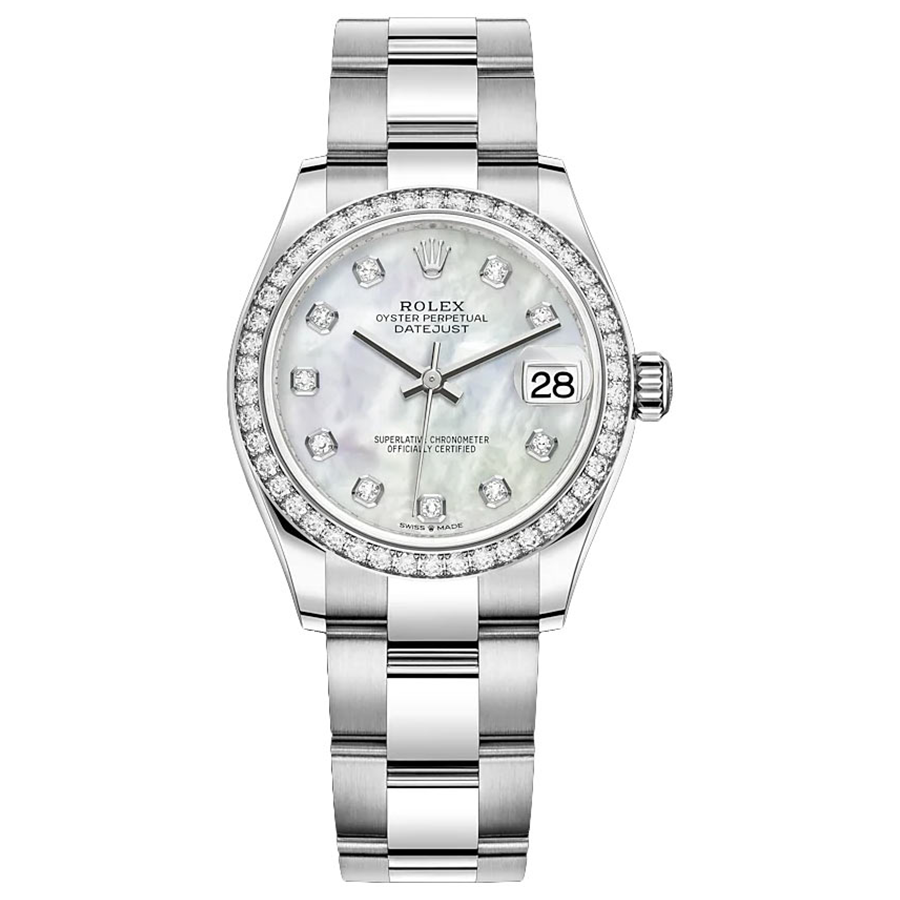 Rolex 1:1 Super Clone Datejust Mother Of Pearl Diamond Dial Diamond Bezel 31mm 278384RBR