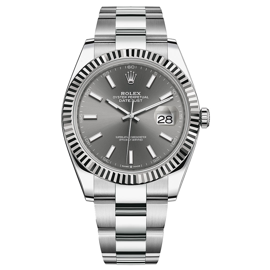 Rolex 1:1 Super Clone Datejust 41mm Slate Dial Fluted Bezel 126334
