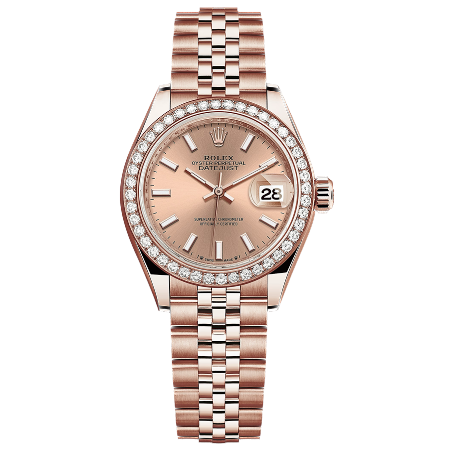 Rolex 1:1 Super Clone Lady-Datejust Rose Dial Diamond Bezel 28mm 279135RBR