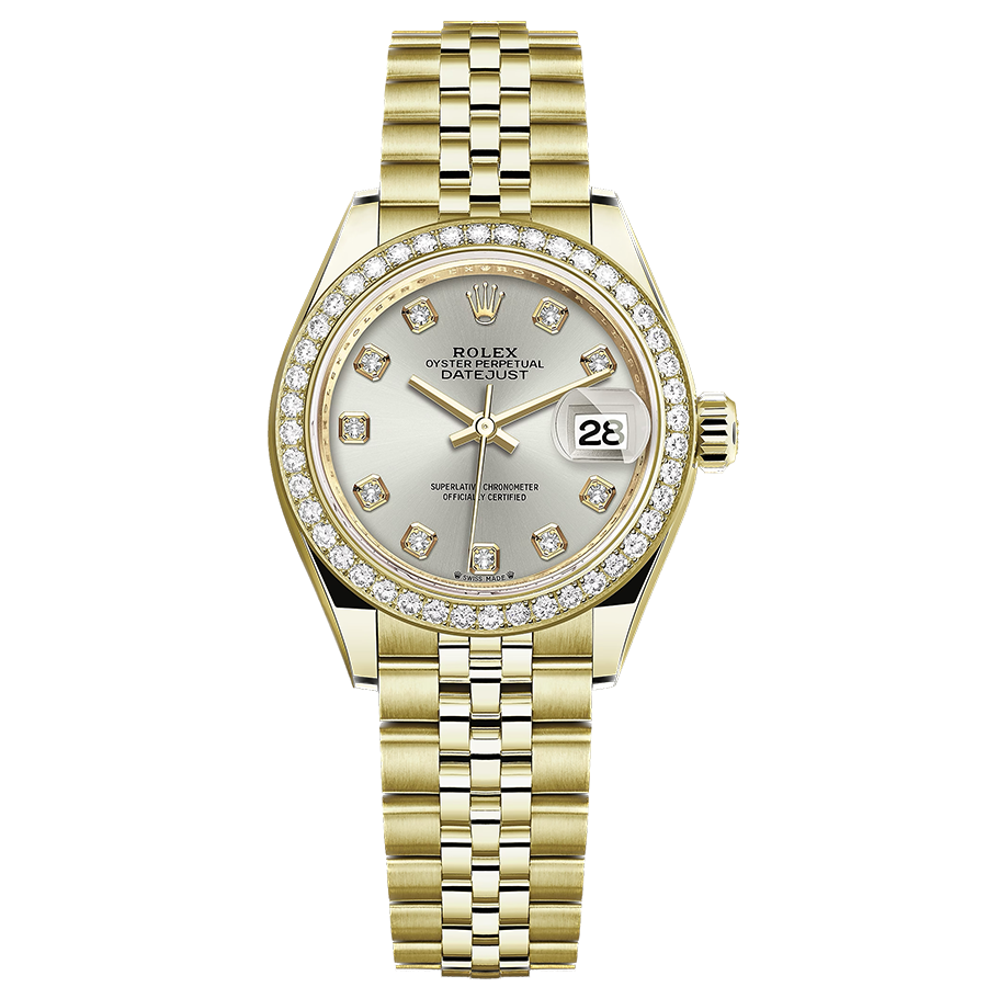 Rolex 1:1 Super Clone Lady-Datejust Silver Diamond Dial Diamond Bezel 28mm 279138RBR