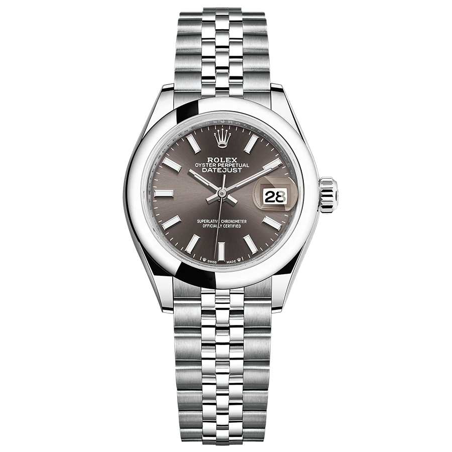 Rolex 1:1 Super Clone Lady-Datejust Dark Grey Dial Domed Bezel 28mm 279160