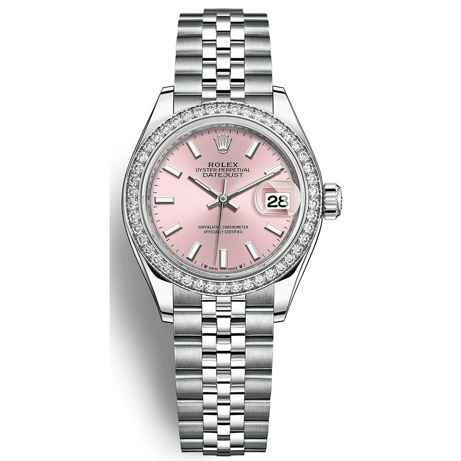 Rolex 1:1 Super Clone Lady-Datejust Pink Dial Diamond Bezel 28mm 279384RBR