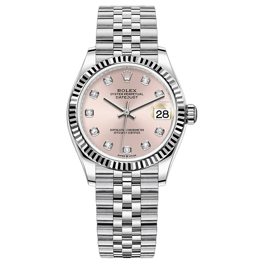 Rolex 1:1 Super Clone Datejust Pink Diamond Dial Fluted Bezel 31mm 278274