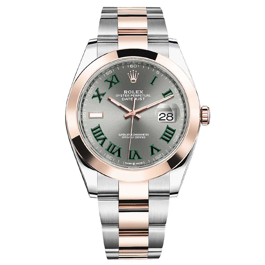 Rolex 1:1 Super Clone Datejust 41mm Slate Roman Numeral Dial Smooth Bezel 126301