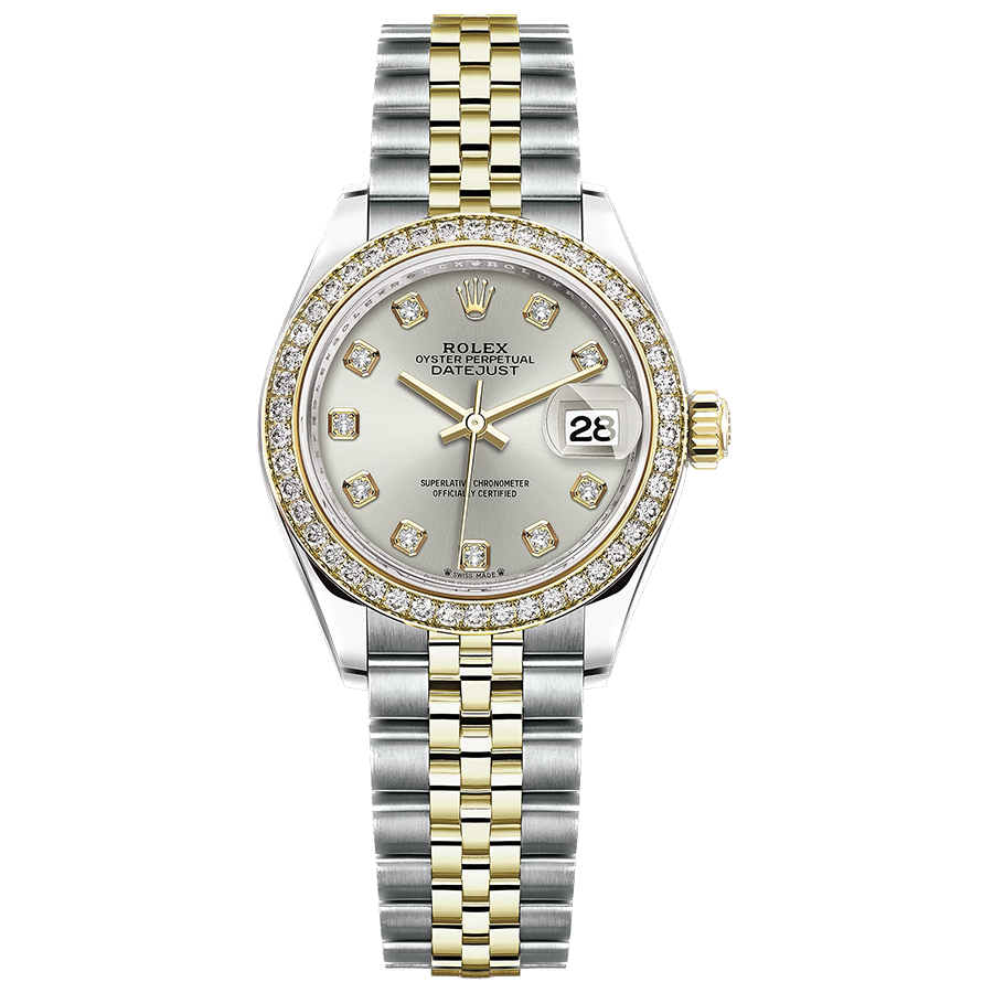 Rolex 1:1 Super Clone Lady-Datejust Silver Diamond Dial Diamond Bezel 28mm 279383RBR