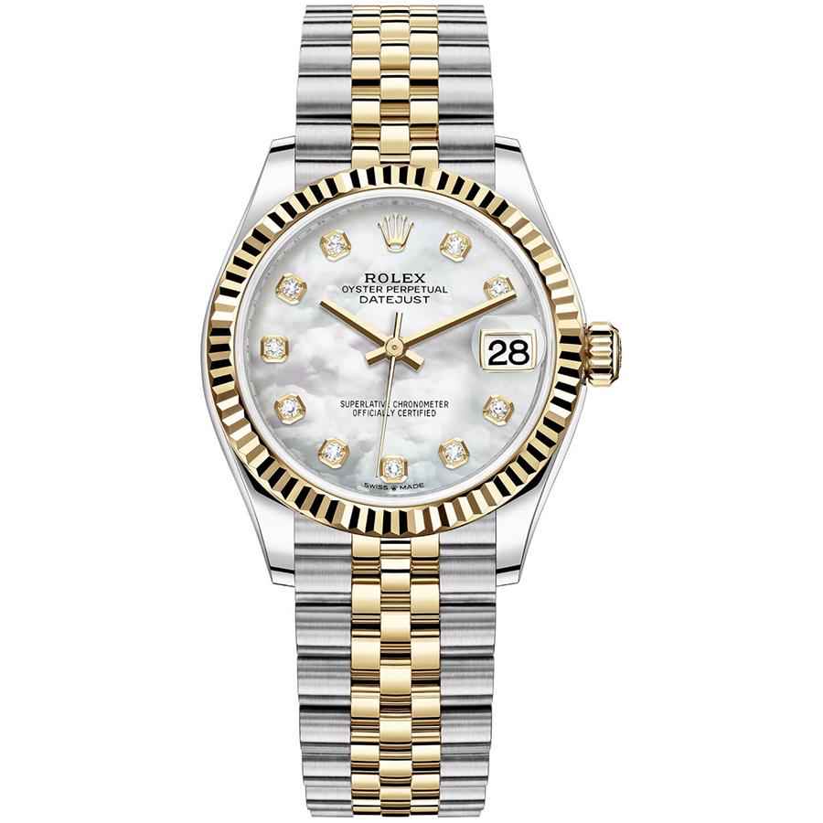 Rolex 1:1 Super Clone Datejust Mother Of Pearl Diamond Dial Fluted Bezel 31mm 278273