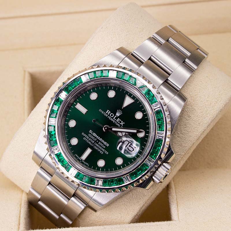 Rolex 1:1 Super Clone Submariner 116610lv Green Dial – Custom Diamond Set & Bezel