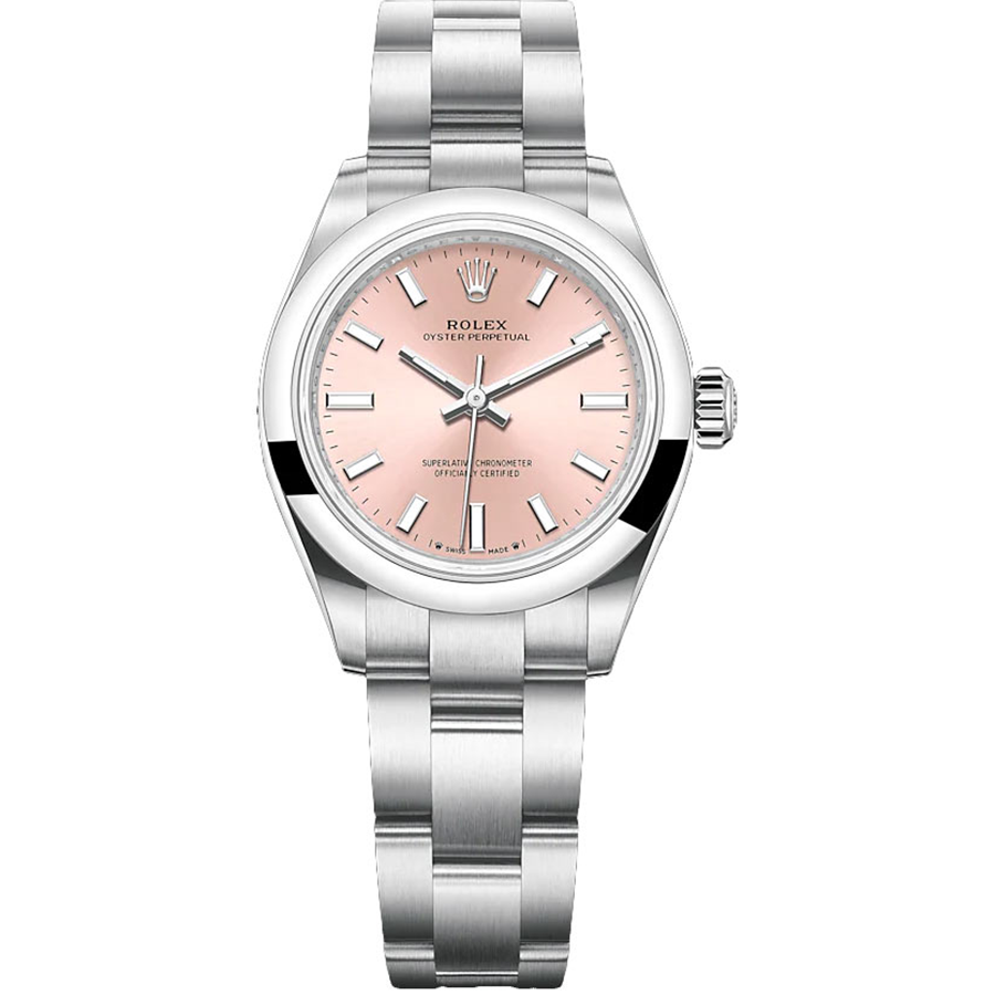 Rolex 1:1 Super Clone Oyster Perpetual Pink Dial Domed Bezel 28mm 276200
