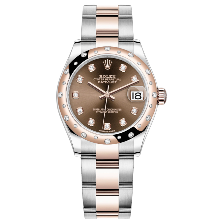 Rolex 1:1 Super Clone Datejust Chocolate Diamond Dial Diamond-Set Bezel 31mm 278341RBR