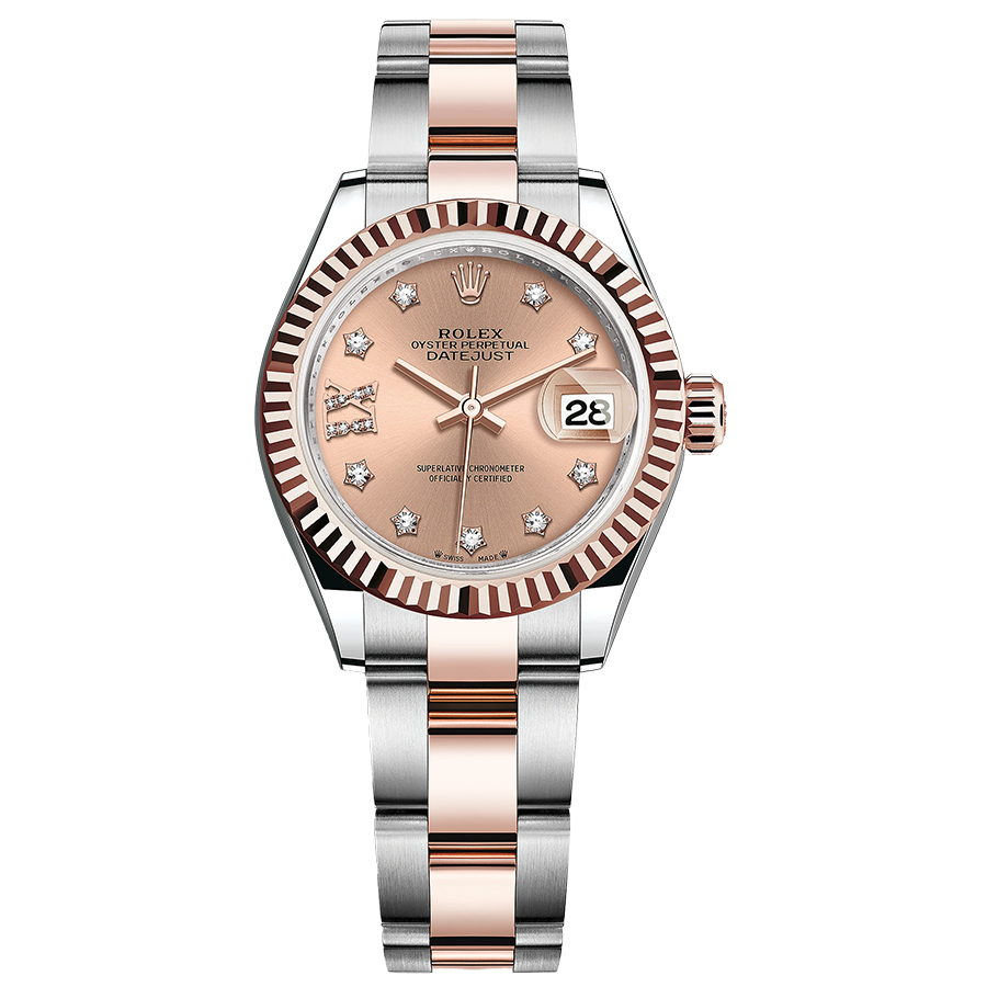 Rolex 1:1 Super Clone Lady-Datejust Rose Diamond Star Dial Fluted Bezel 28mm 279171