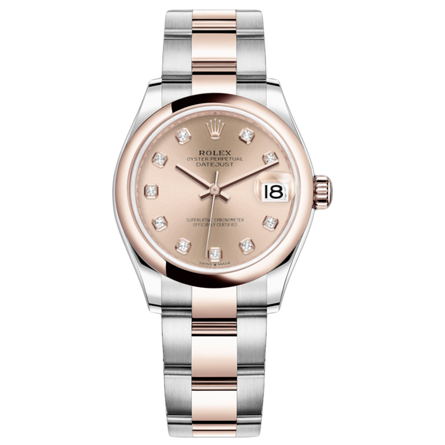 Rolex 1:1 Super Clone Datejust Rose Diamond Dial Domed Bezel 31mm 278241