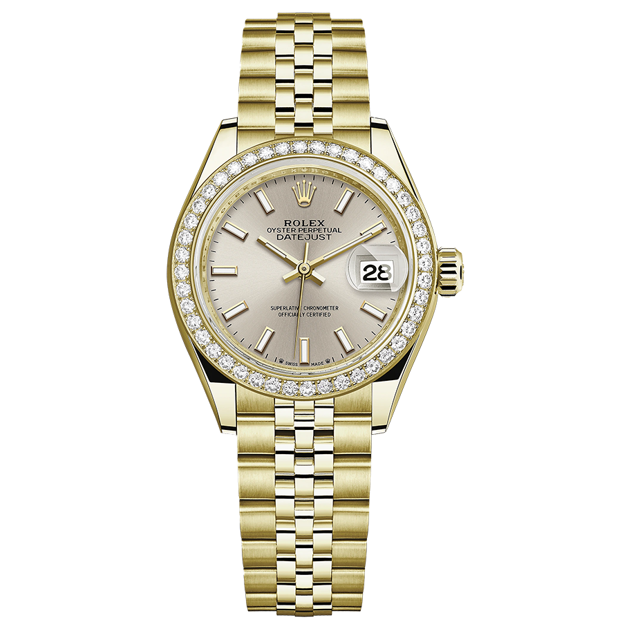 Rolex 1:1 Super Clone Lady-Datejust Silver Dial Diamond Bezel 28mm 279138RBR