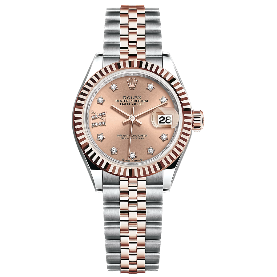 Rolex 1:1 Super Clone Lady-Datejust Rose Diamond Star Dial Fluted Bezel 28mm 279171