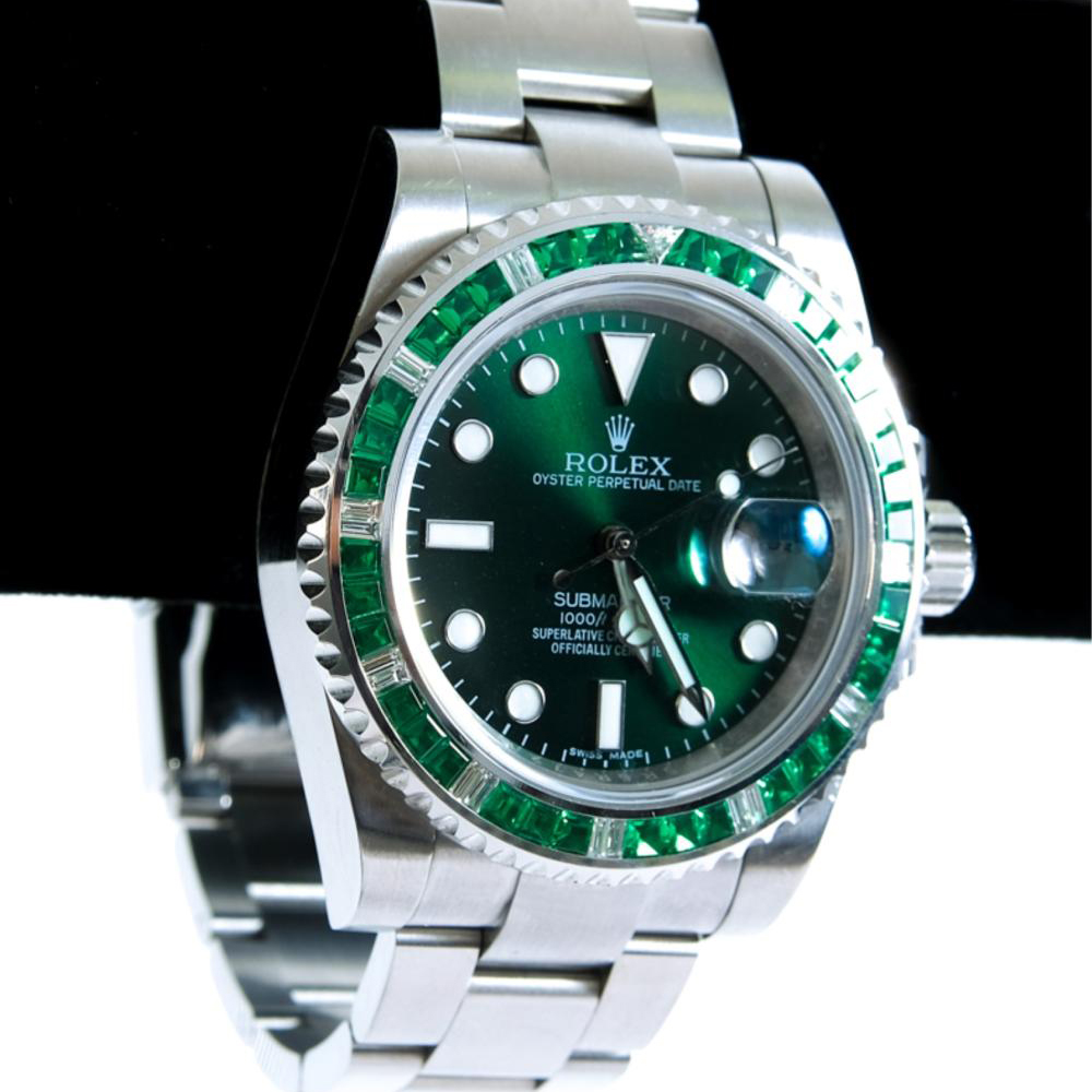 Rolex 1:1 Super Clone Submariner 116610lv Green Dial – Custom Diamond Set & Bezel