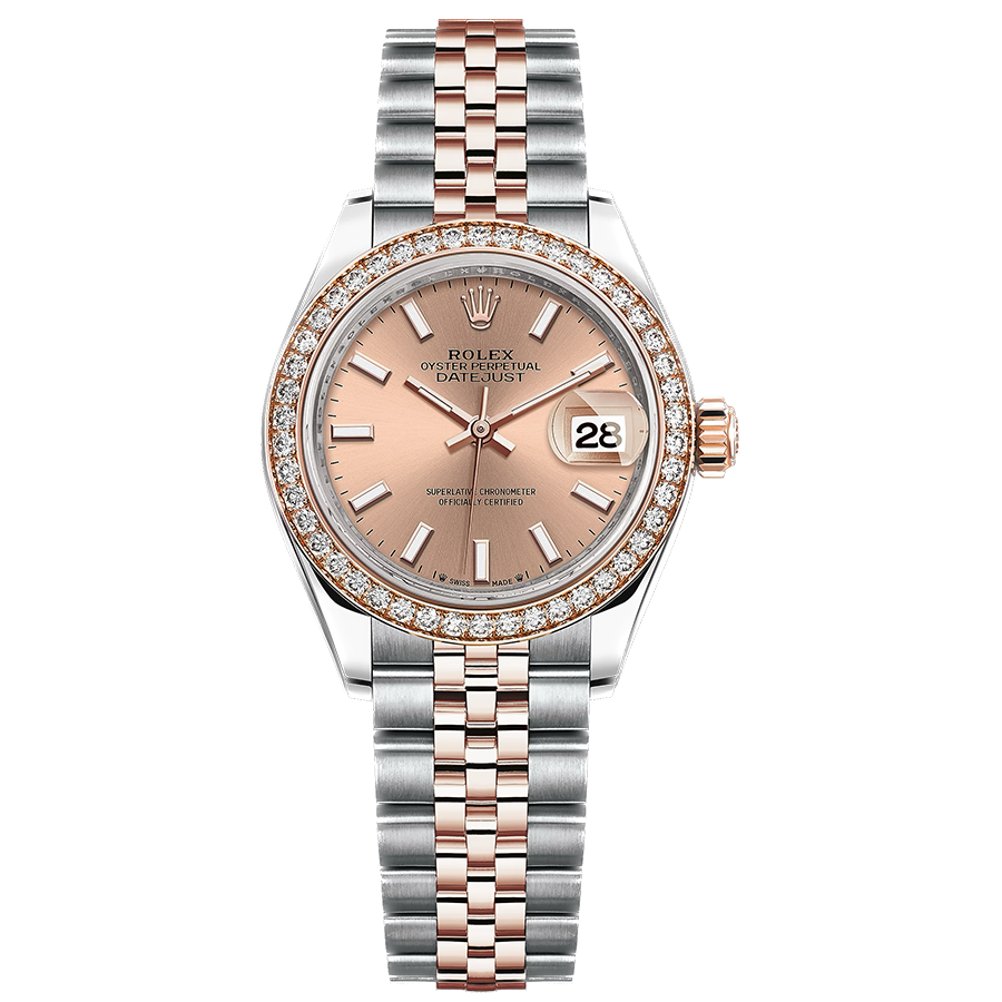 Rolex 1:1 Super Clone Lady-Datejust Rose Dial Diamond Bezel 28mm 279381RBR