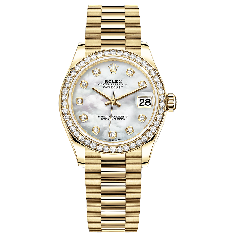 Rolex 1:1 Super Clone Datejust Mother Of Pearl Diamond Dial Diamond Bezel 31mm 278288RBR