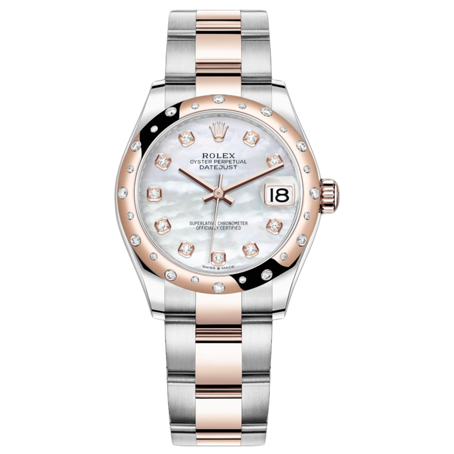 Rolex 1:1 Super Clone Datejust Mother Of Pearl Diamond Dial Diamond-Set Bezel 31mm 278341RBR