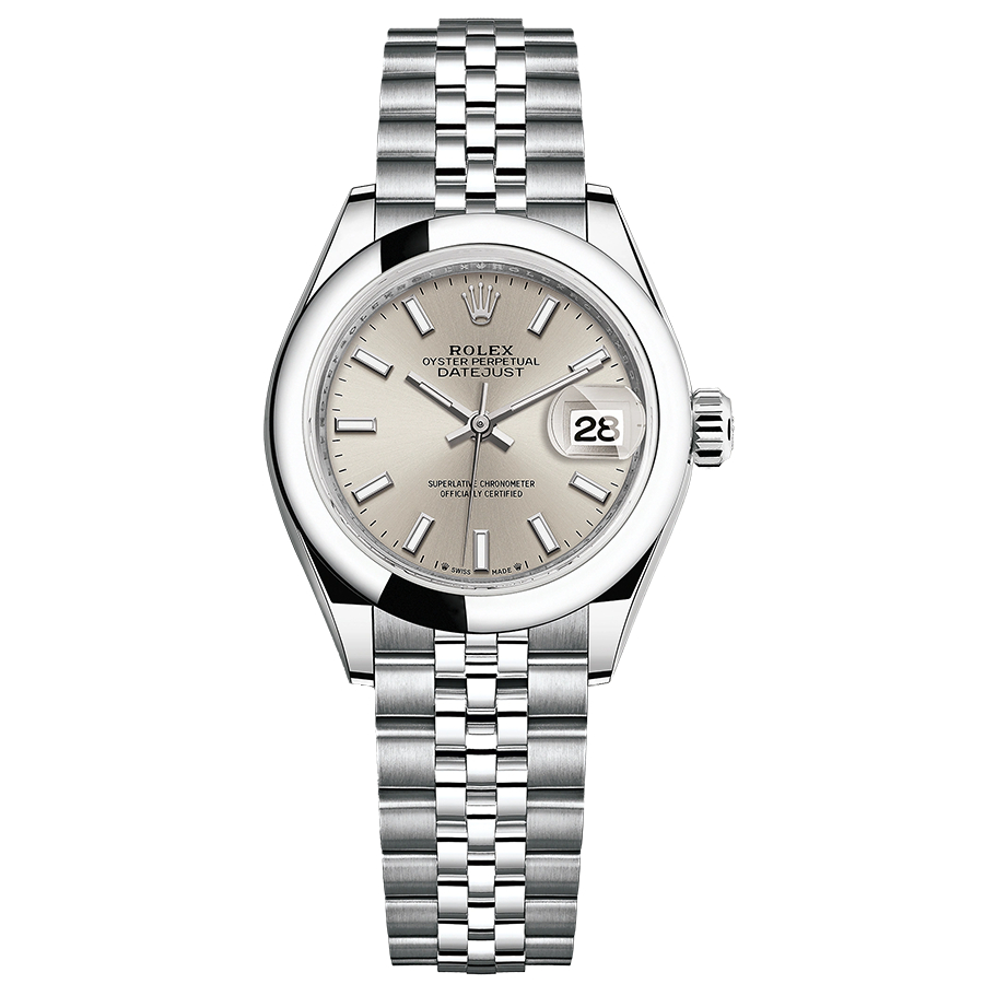 Rolex 1:1 Super Clone Lady-Datejust Silver Dial Domed Bezel 28mm 279160