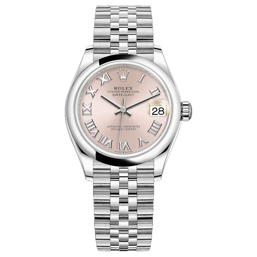 Rolex 1:1 Super Clone Datejust Pink Roman Numeral Dial Domed Bezel 31mm 278240