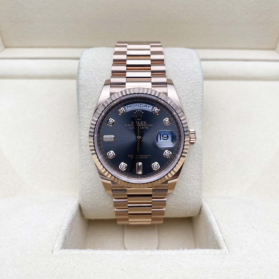 Rolex 1:1 Super Clone Day-Date 36mm 128235 Slate Grey Diamond Dial