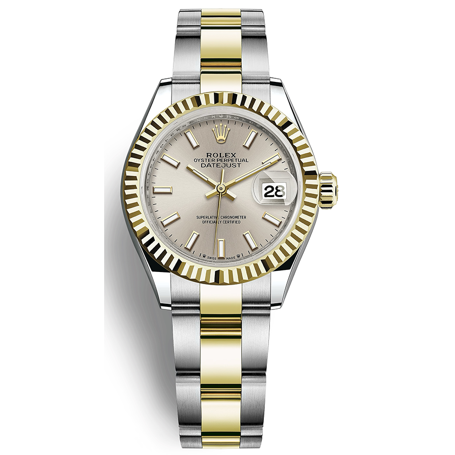 Rolex 1:1 Super Clone Lady-Datejust Silver Dial Fluted Bezel 28mm 279173