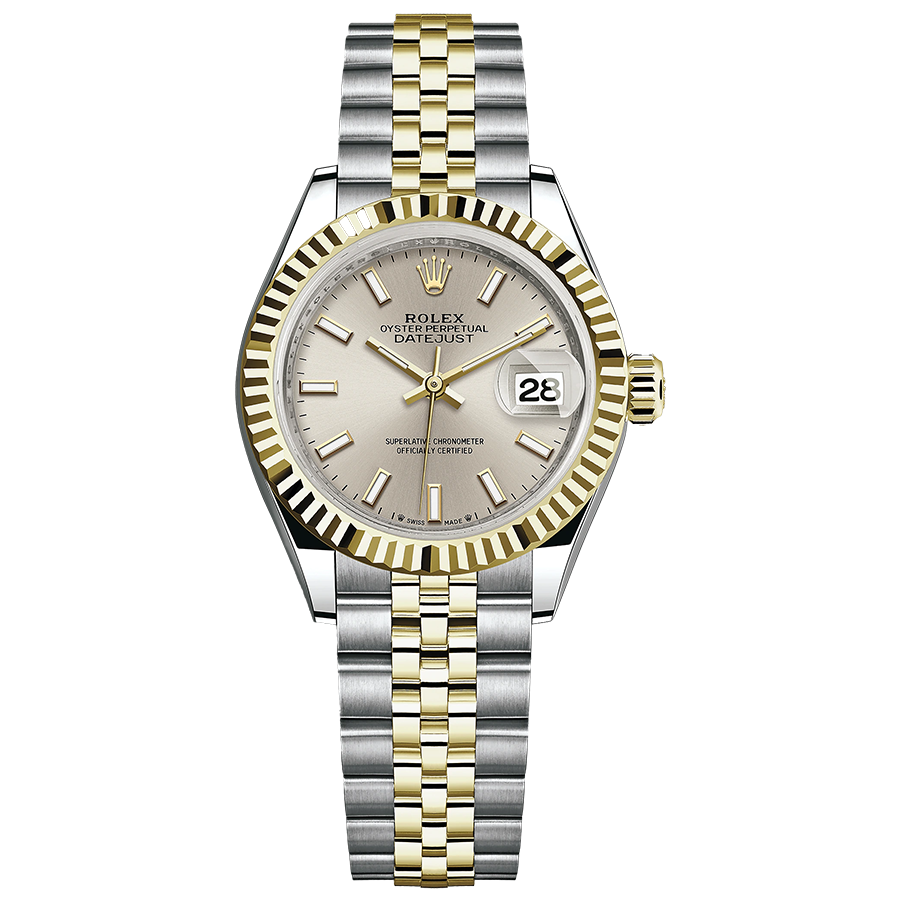 Rolex 1:1 Super Clone Lady-Datejust Silver Dial Fluted Bezel 28mm 279173