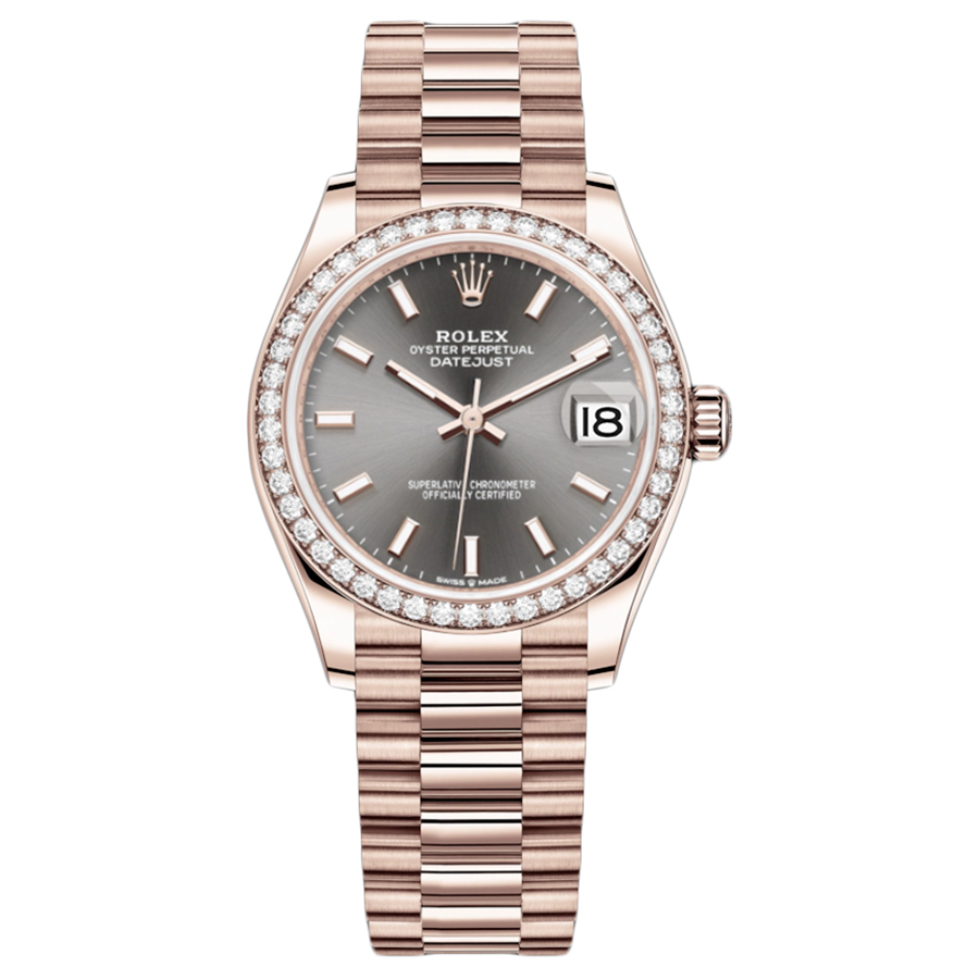 Rolex 1:1 Super Clone Datejust Slate Dial Diamond Bezel 31mm 278285RBR