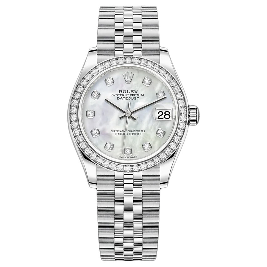 Rolex 1:1 Super Clone Datejust Mother Of Pearl Diamond Dial Diamond Bezel 31mm 278384RBR