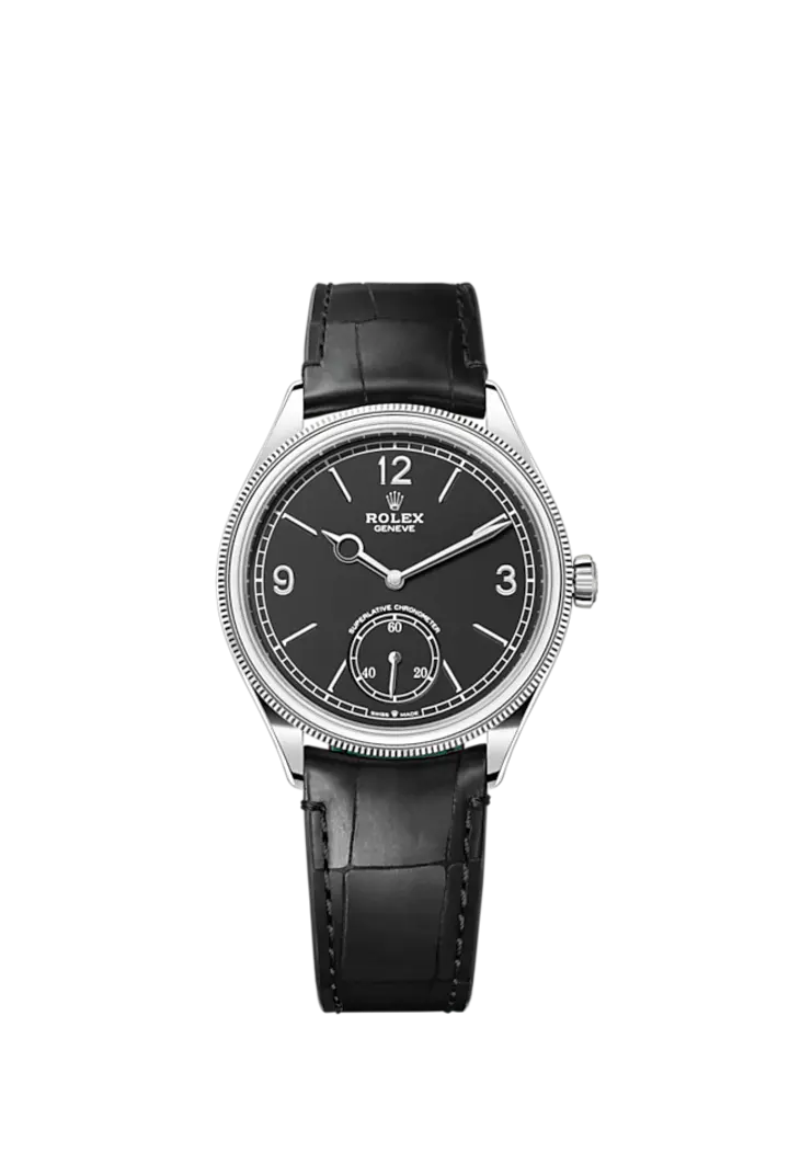 Rolex 1:1 Super Clone 1908 18k White Gold Leather Strap Men's Watch m52509 Series 39mm