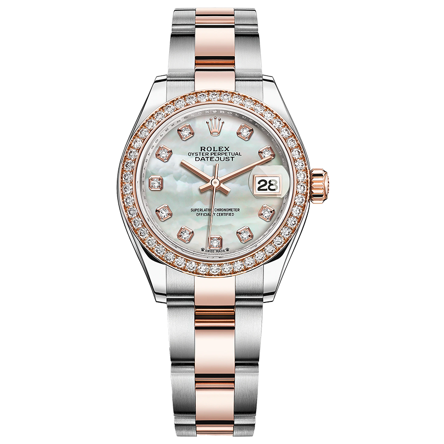 Rolex 1:1 Super Clone Lady-Datejust Mother Of Pearl Diamond Dial Diamond Bezel 28mm 279381RBR