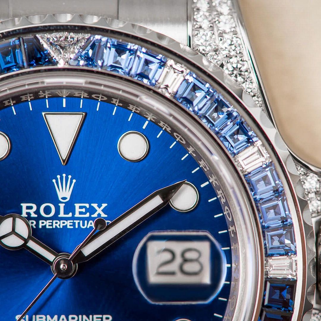 Rolex 1:1 Super Clone Submariner Date 116659 SABR 18K White Gold Diamonds Sapphires UNWORN