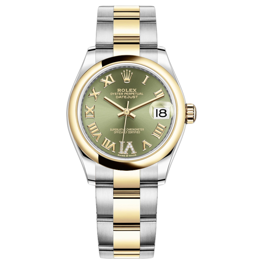 Rolex 1:1 Super Clone Datejust Mint Green Diamond Roman Numeral Dial Domed Bezel 31mm 278243