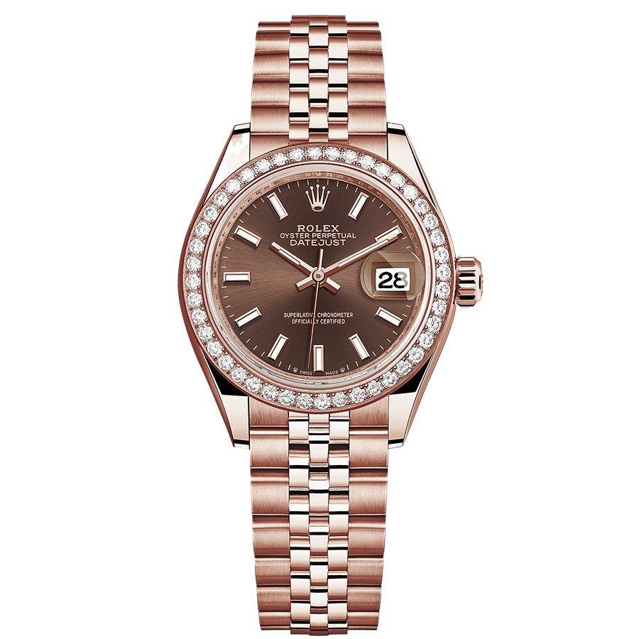 Rolex 1:1 Super Clone Lady-Datejust Chocolate Dial Diamond Bezel 28mm 279135RBR