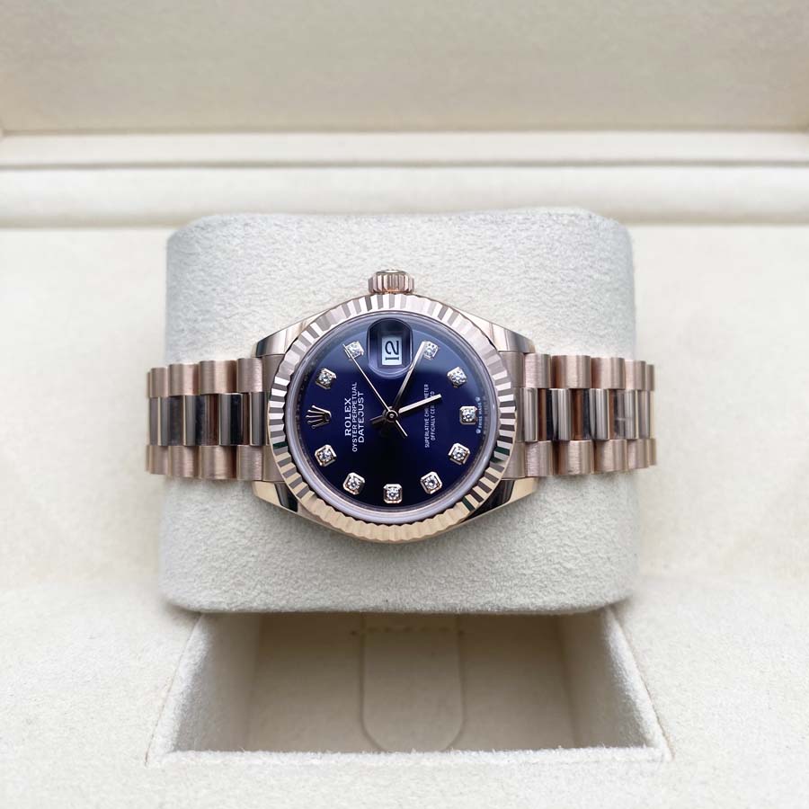 Rolex 1:1 Super Clone Lady-Datejust 28mm Purple Dial Rose Presidential 279175
