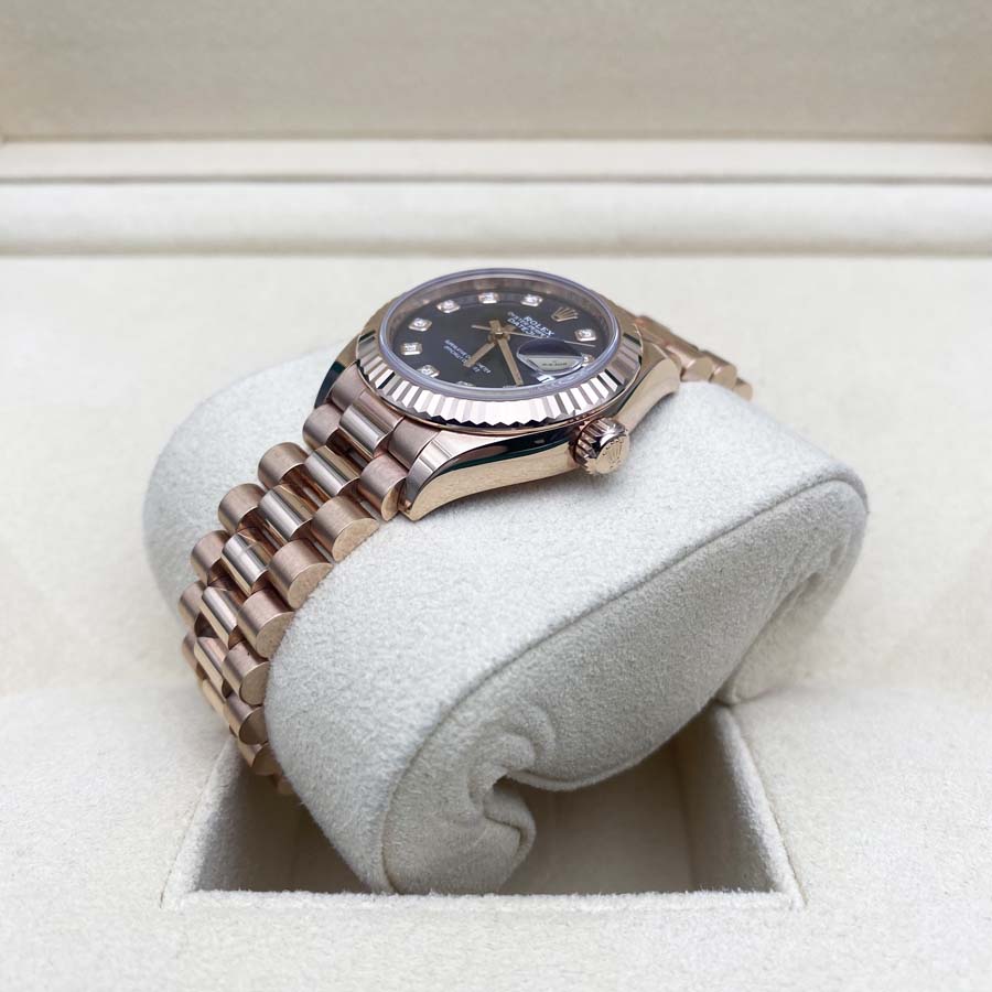 Rolex 1:1 Super Clone Lady-Datejust 28mm Purple Dial Rose Presidential 279175