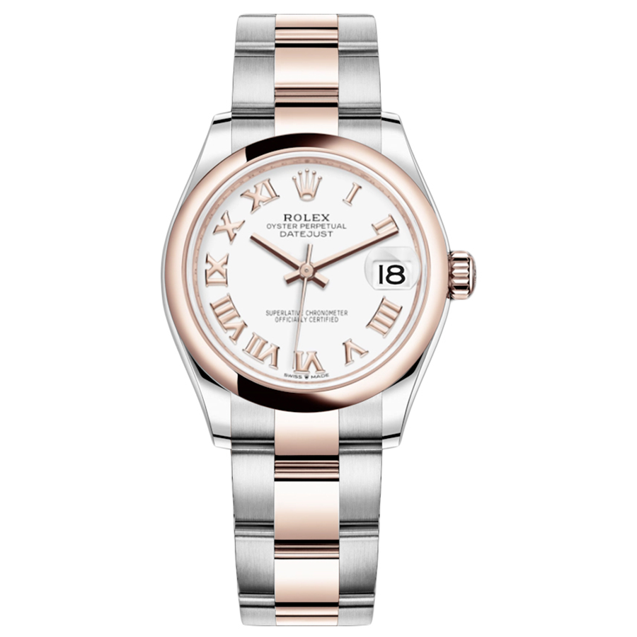 Rolex 1:1 Super Clone Datejust White Roman Numeral Dial Domed Bezel 31mm 278241